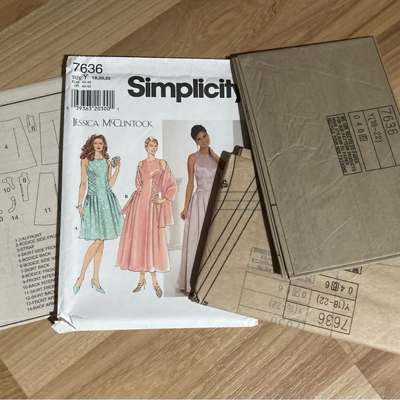 1997 UNCUT Simplicity Misses Dress and Wrap 7636 - Picture 2 of 3